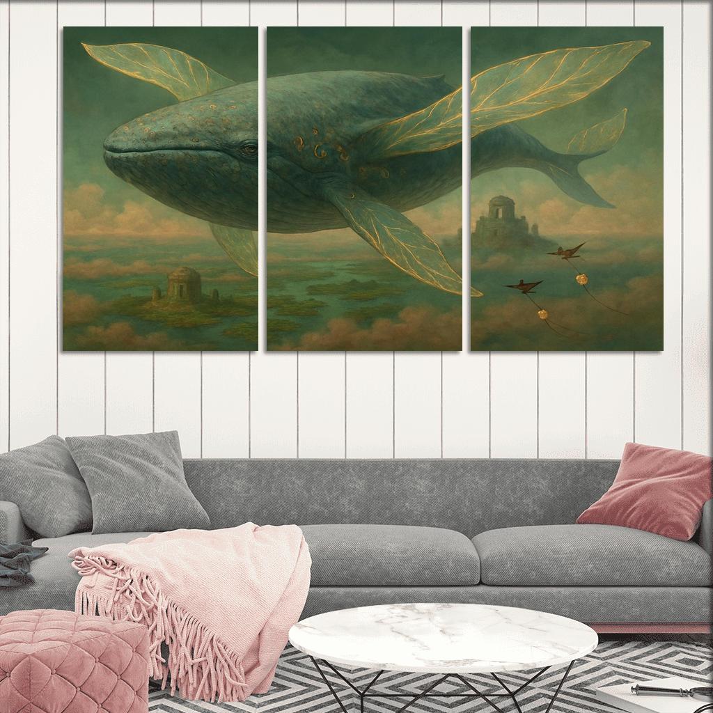 The Verdigris Dreamwhale abstract paintings frame