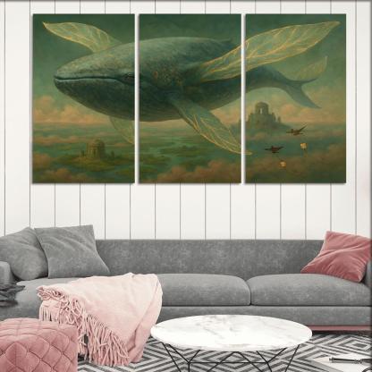 The Verdigris Dreamwhale abstract paintings frame