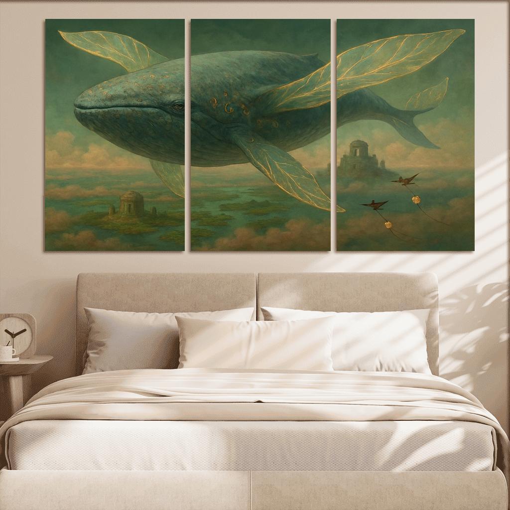 The Verdigris Dreamwhale abstract paintings frame