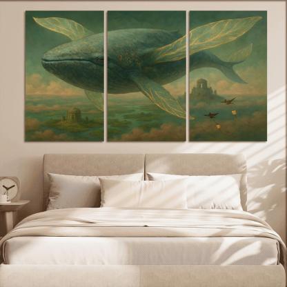 The Verdigris Dreamwhale abstract paintings frame