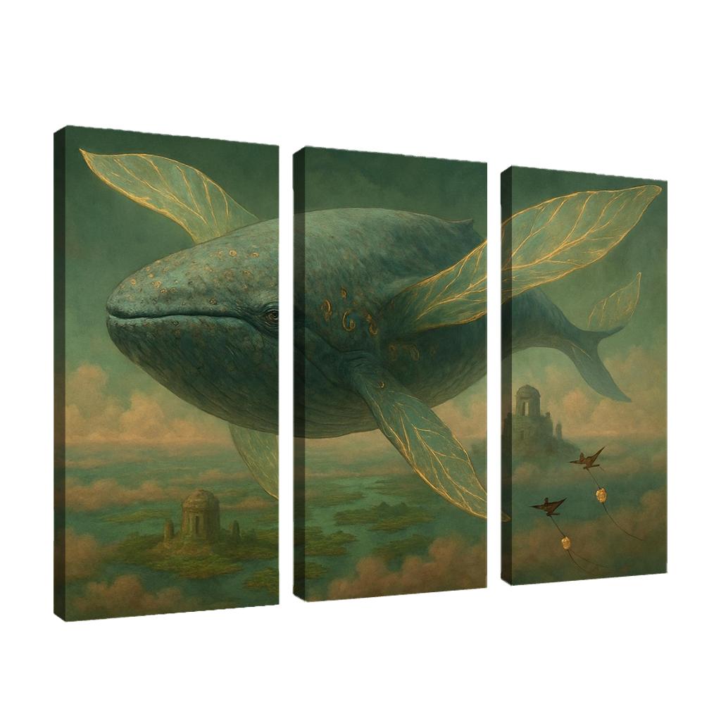 The Verdigris Dreamwhale abstract paintings frame