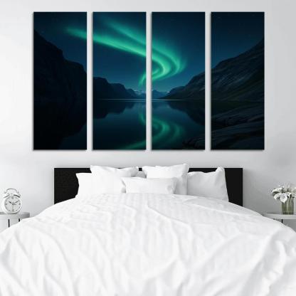 Glacial Aurora Over The Silent Fjord premium artwork frames