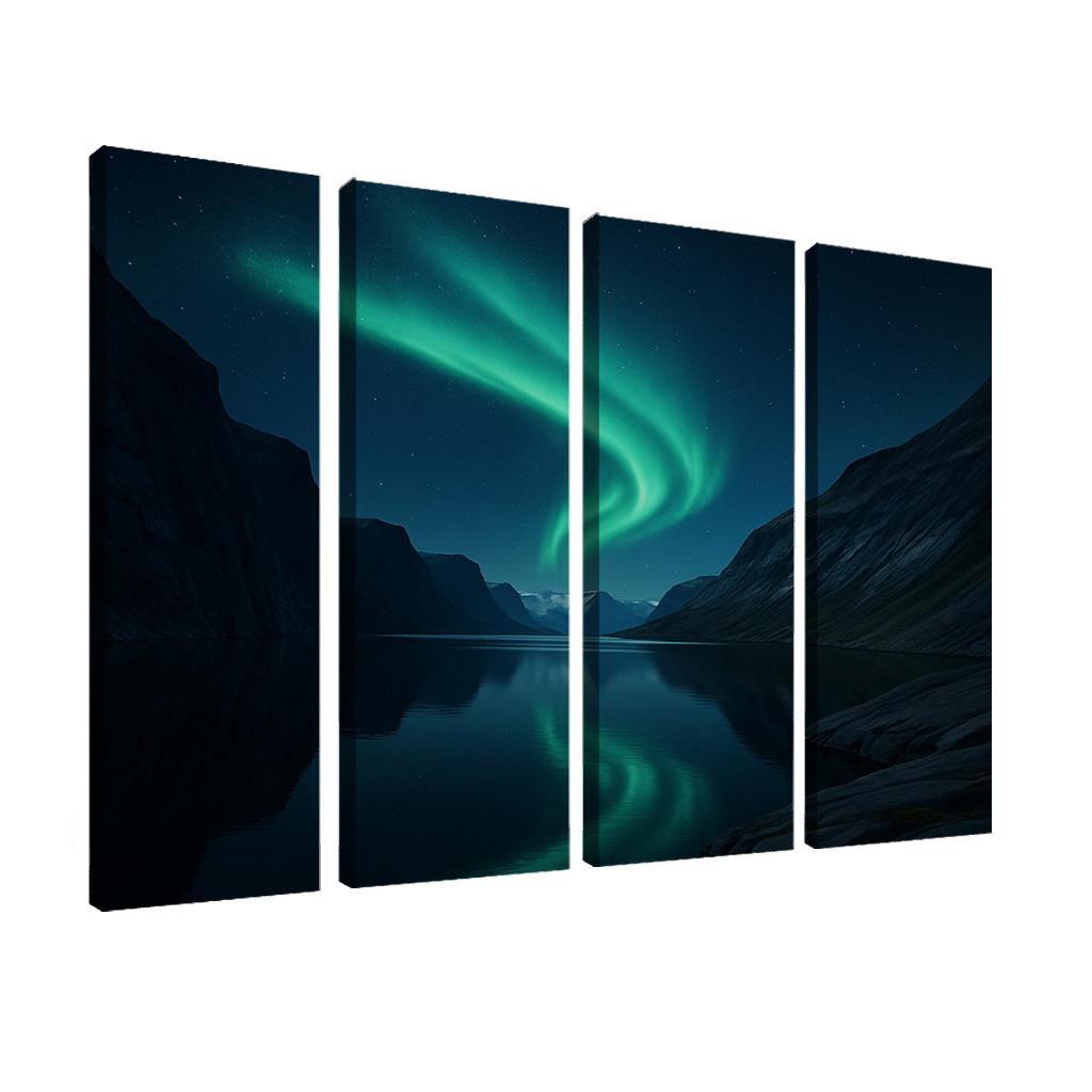 Glacial Aurora Over The Silent Fjord premium artwork frames