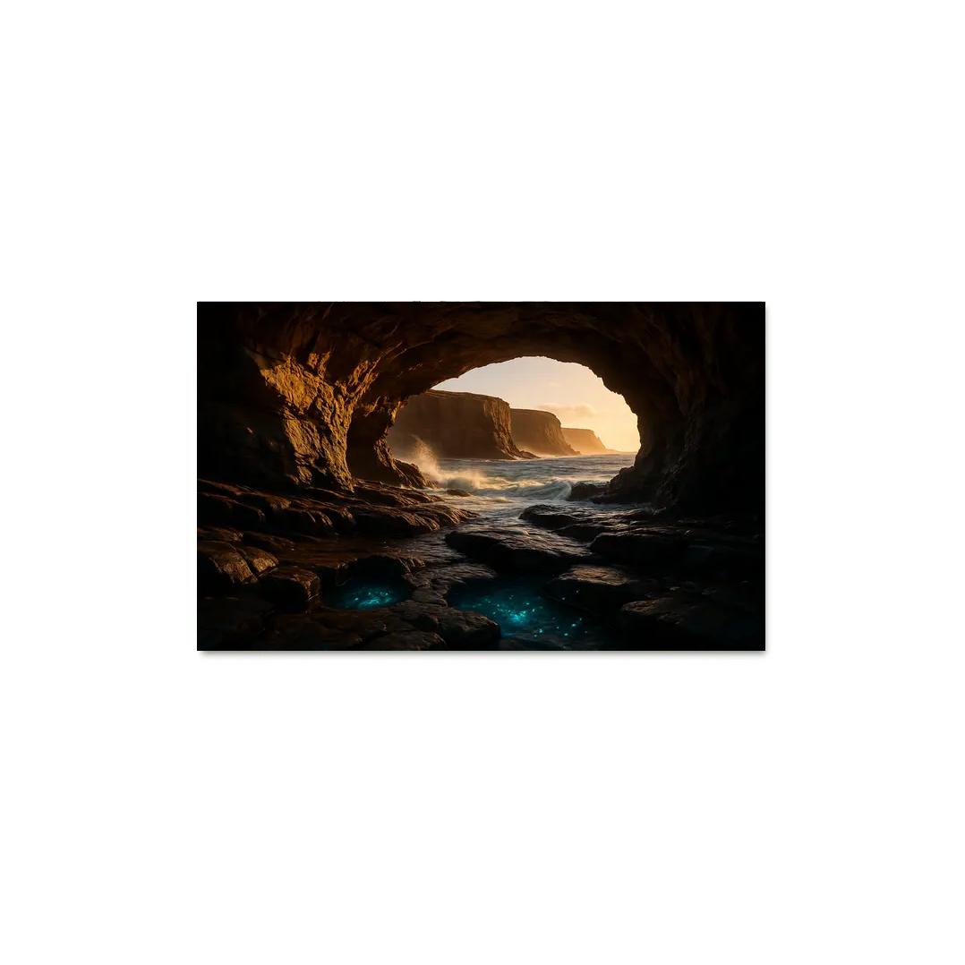 Sea Cave Lantern Coast oil paintings frame