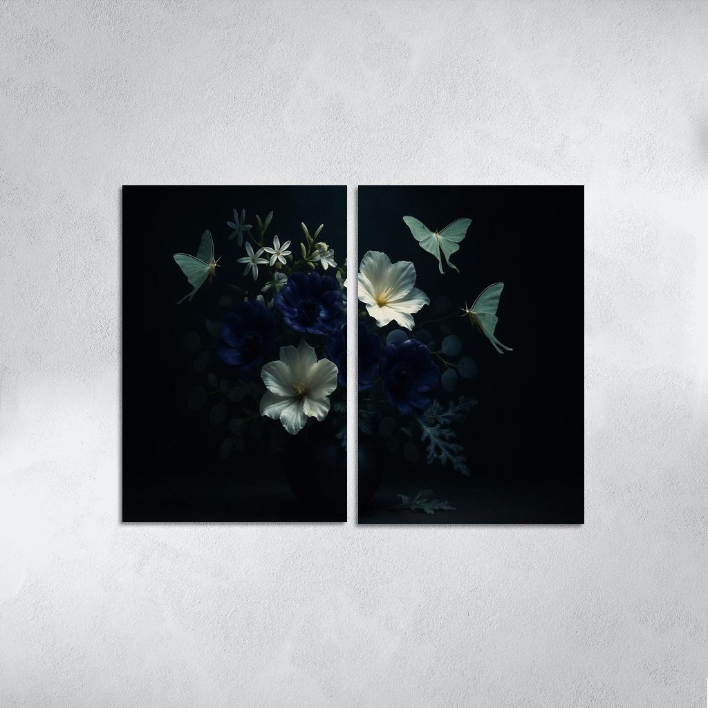 Nocturne Botanicals Moonlit Moths And Night Blooms abstract paintings frame