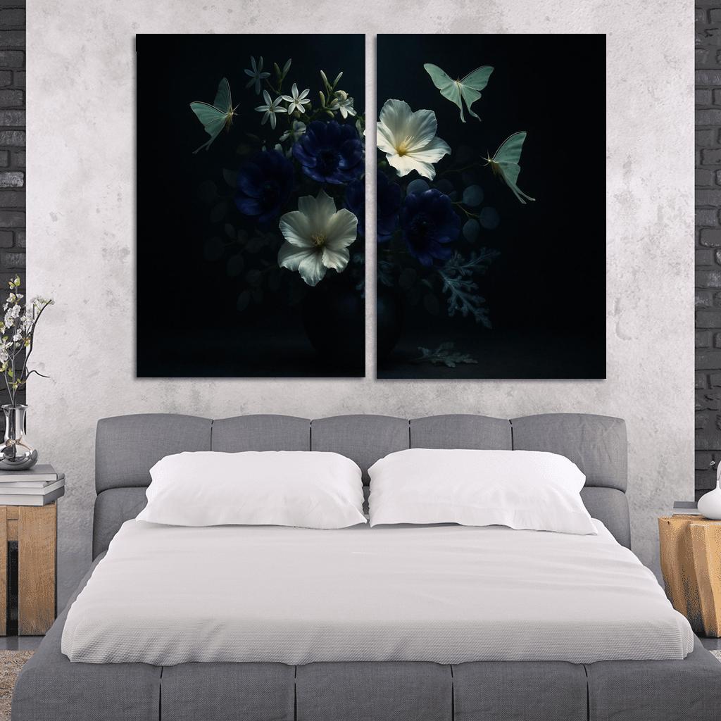 Nocturne Botanicals Moonlit Moths And Night Blooms abstract paintings frame