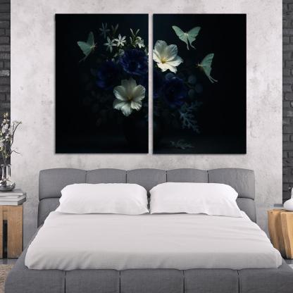 Nocturne Botanicals Moonlit Moths And Night Blooms abstract paintings frame