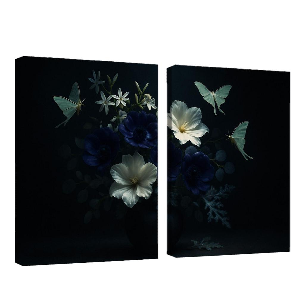Nocturne Botanicals Moonlit Moths And Night Blooms abstract paintings frame