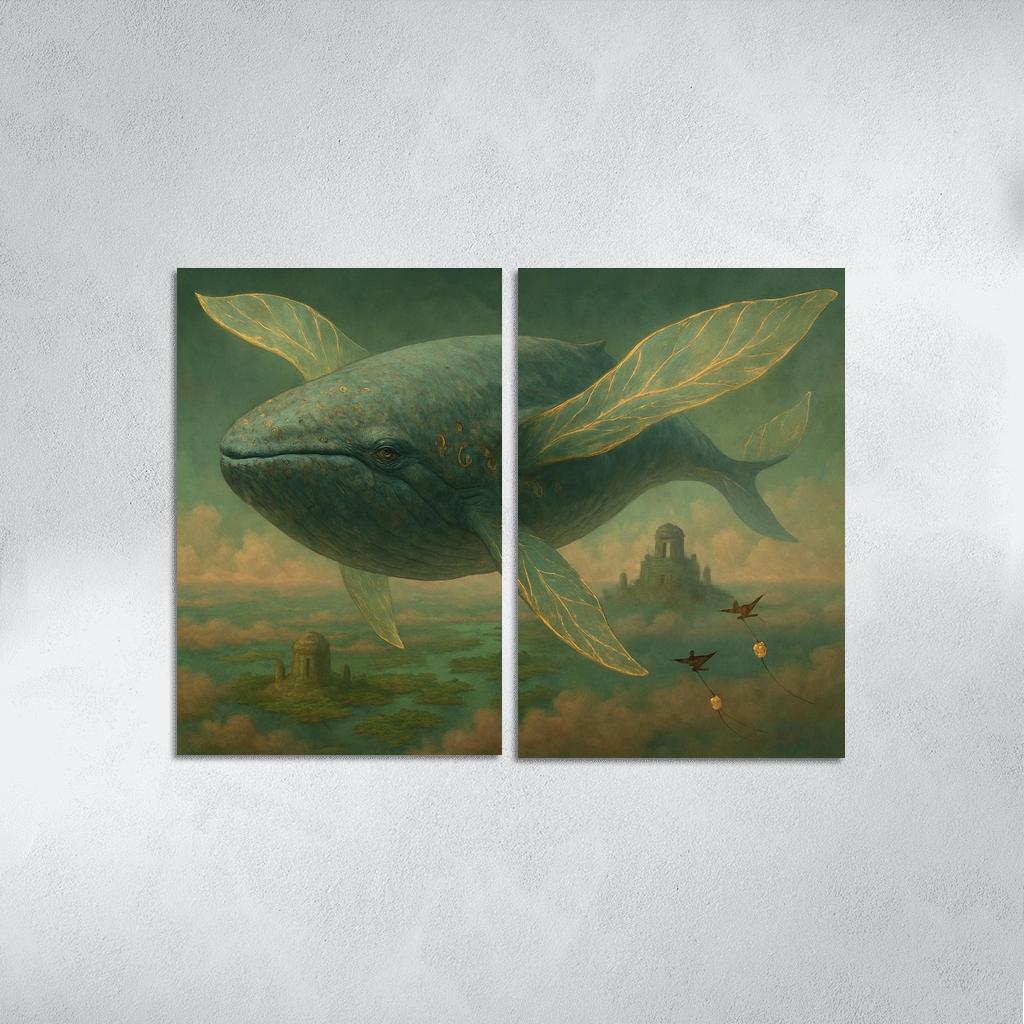 The Verdigris Dreamwhale abstract paintings frame