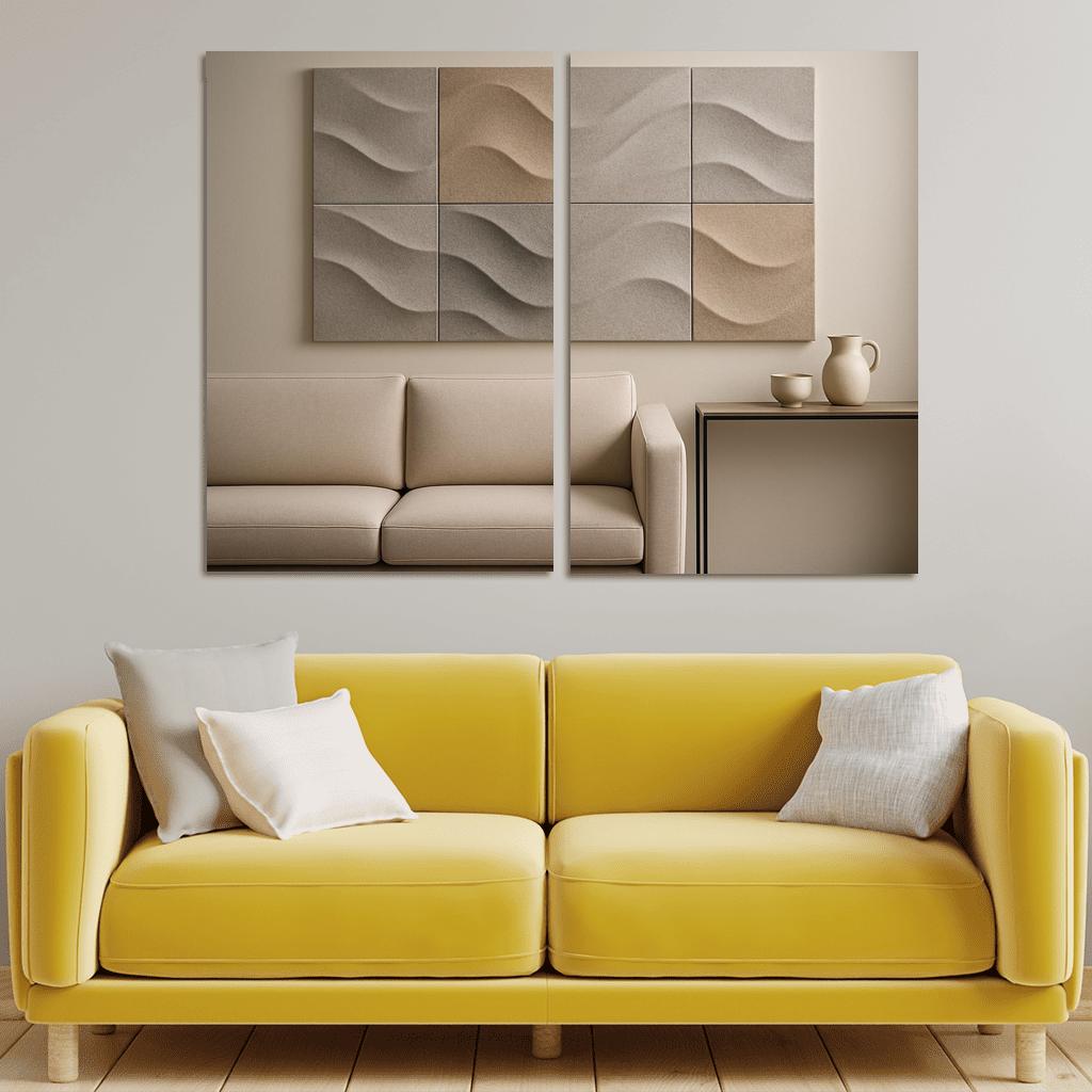 Sculptural Acoustic Felt Wall Panels In Soft Relief framed paintings