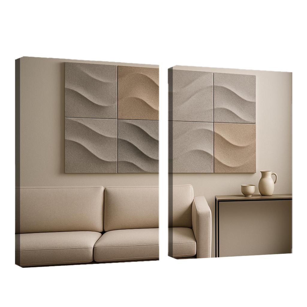 Sculptural Acoustic Felt Wall Panels In Soft Relief framed paintings