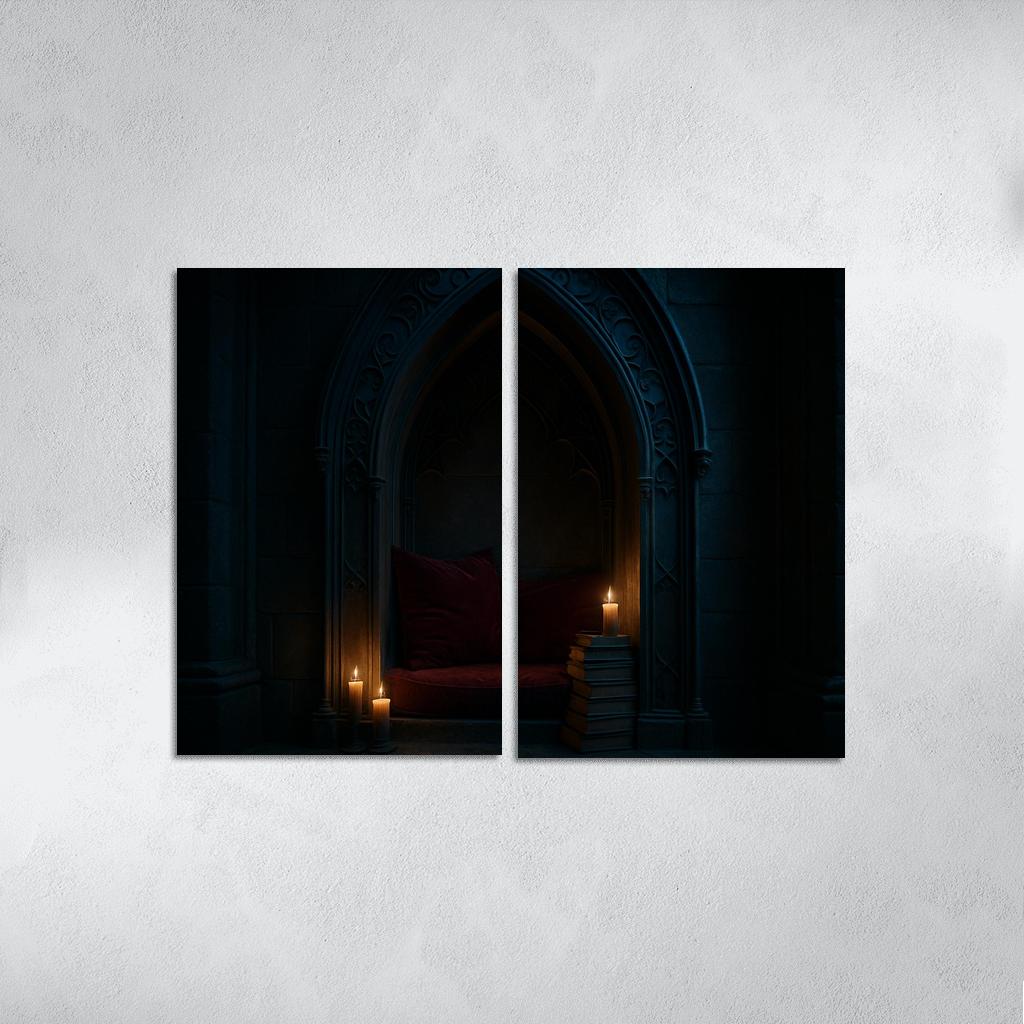 Coffin Shaped Reading Nook With Iron Filigree modern paintings frame