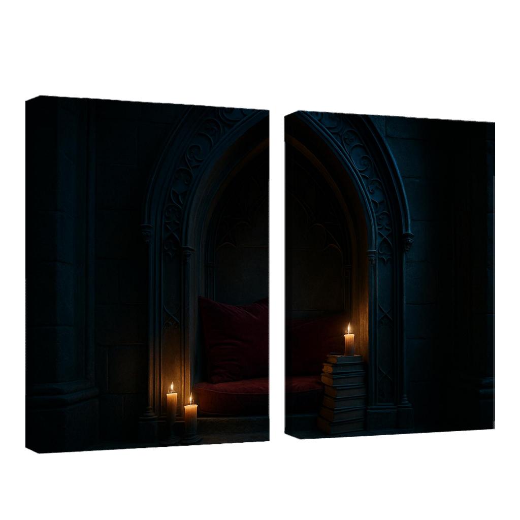 Coffin Shaped Reading Nook With Iron Filigree modern paintings frame