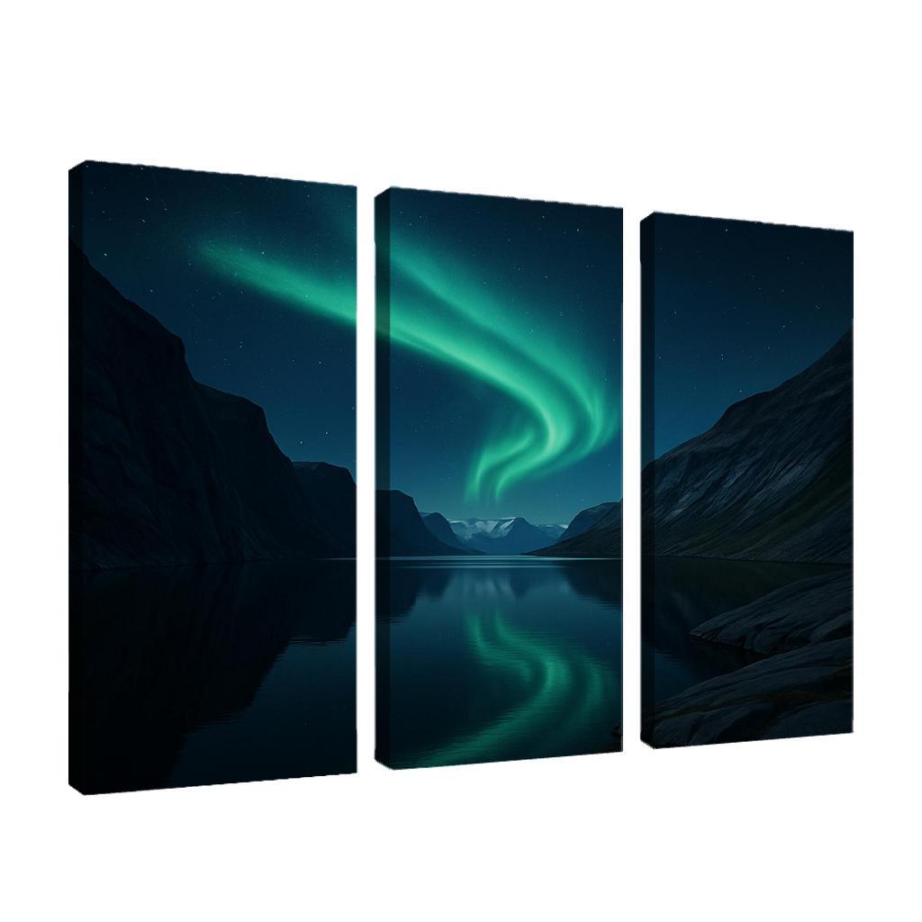 Glacial Aurora Over The Silent Fjord premium artwork frames