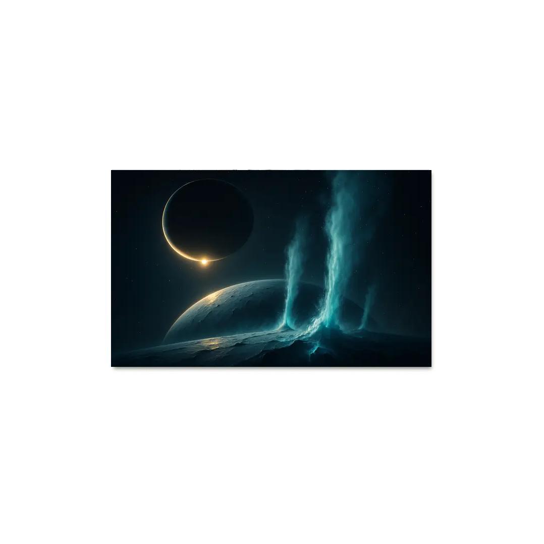 Cryovolcanic Plumes On An Ocean Moon At Eclipse framed paintings