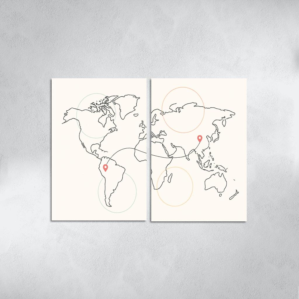 Passport Stamps Of The Sky Sea abstract paintings frame