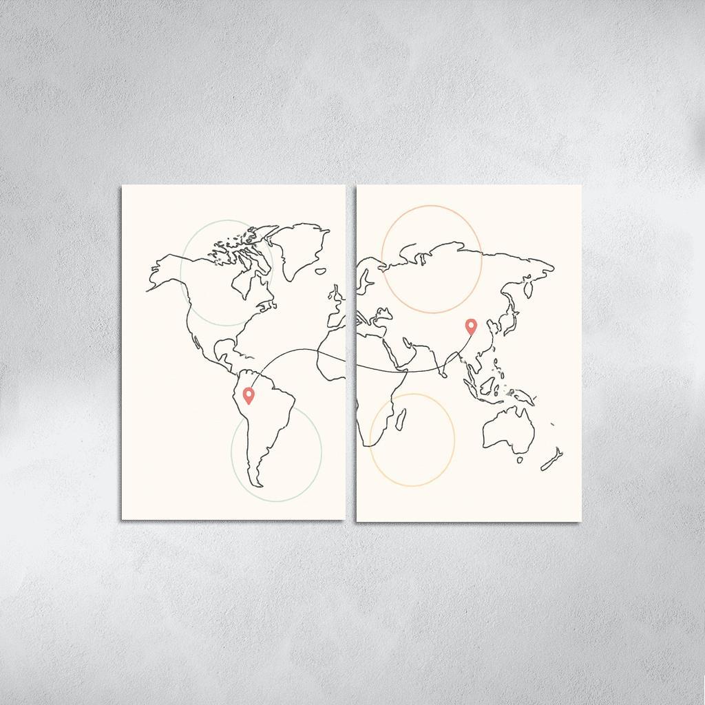 Passport Stamps Of The Sky Sea abstract paintings frame