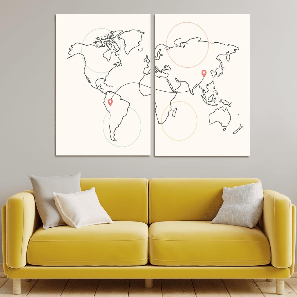 Passport Stamps Of The Sky Sea abstract paintings frame