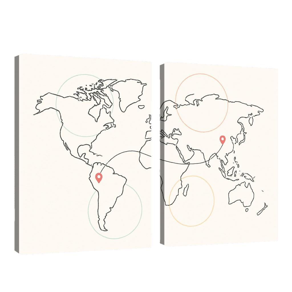 Passport Stamps Of The Sky Sea abstract paintings frame