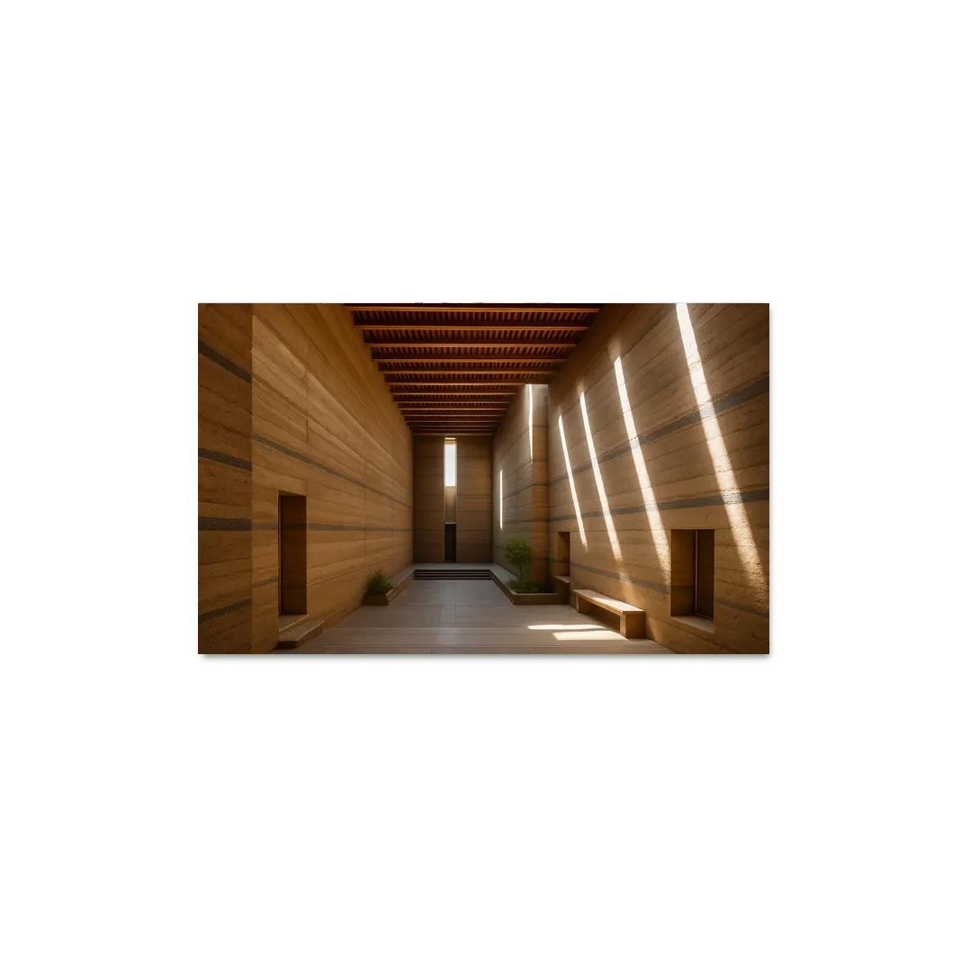 Stratified Rammed Earth Light Cathedral framed paintings
