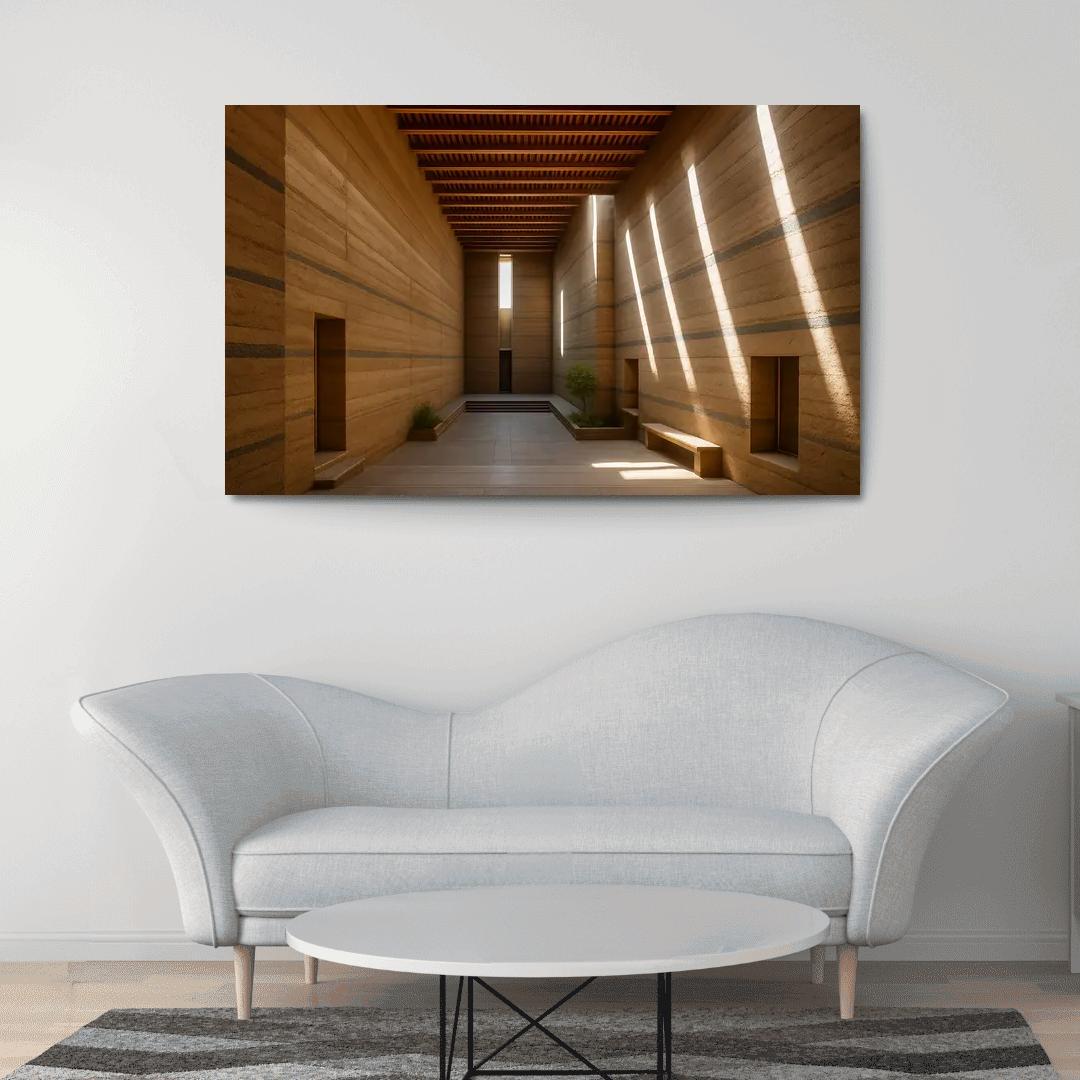 Stratified Rammed Earth Light Cathedral framed paintings