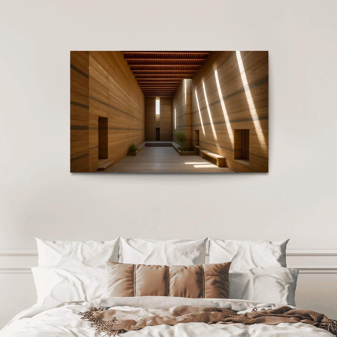 Stratified Rammed Earth Light Cathedral framed paintings