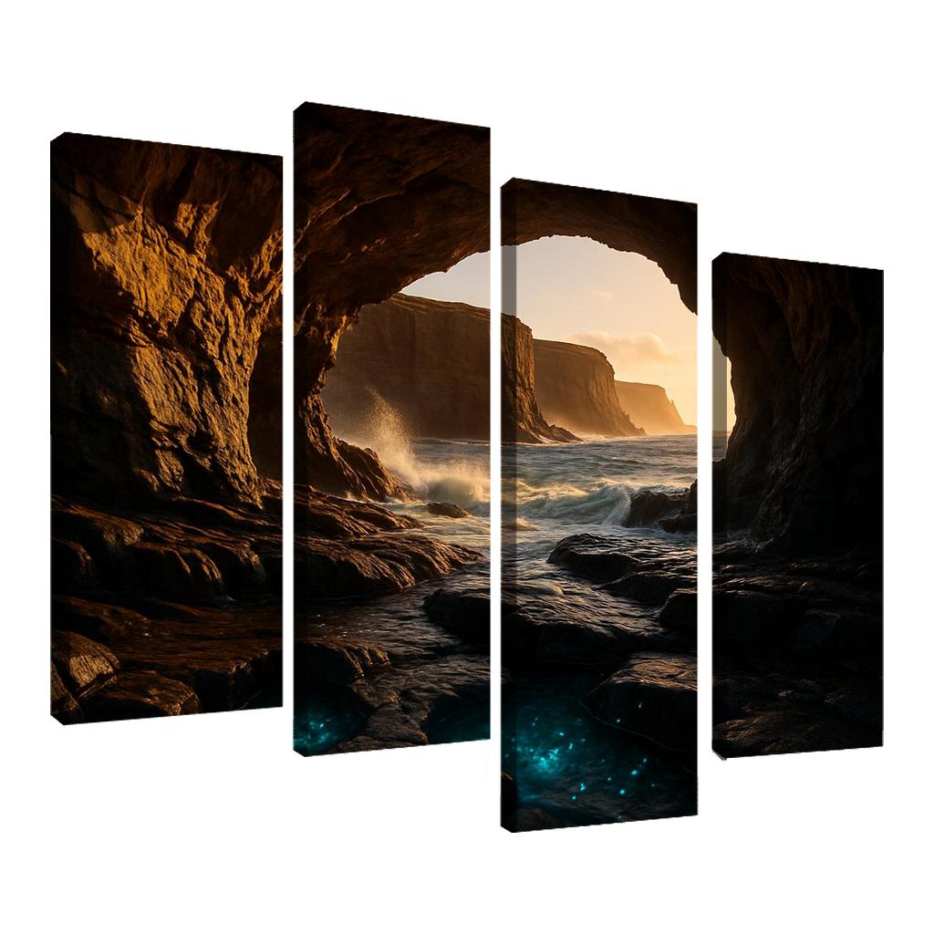 Sea Cave Lantern Coast oil paintings frame