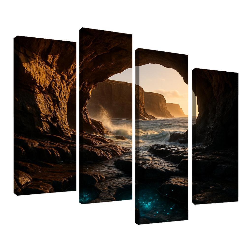 Sea Cave Lantern Coast oil paintings frame