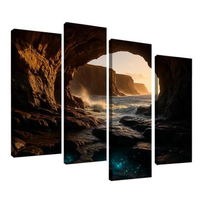 Sea Cave Lantern Coast oil paintings frame