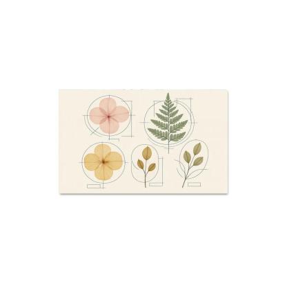 Botanical Blueprint Pressed Petals And Ink Lines one-piece frames