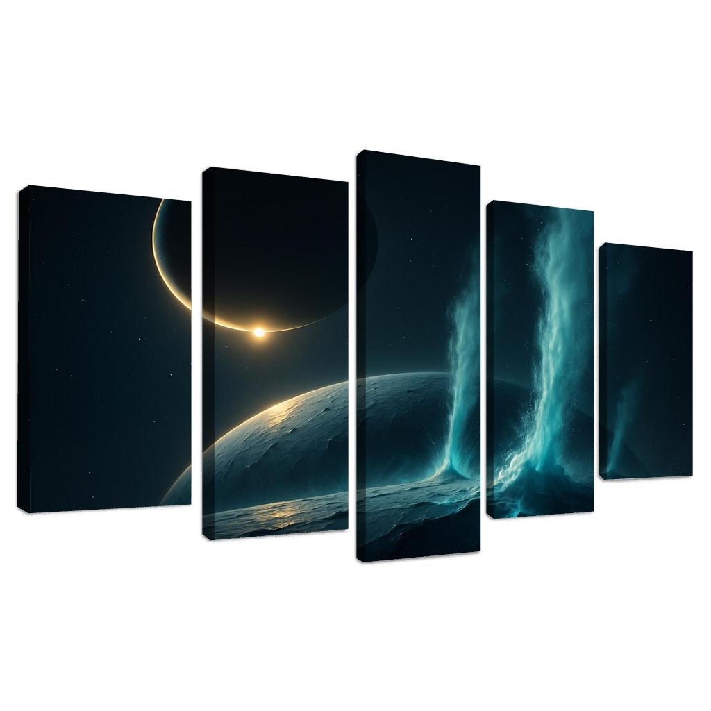 Cryovolcanic Plumes On An Ocean Moon At Eclipse framed paintings