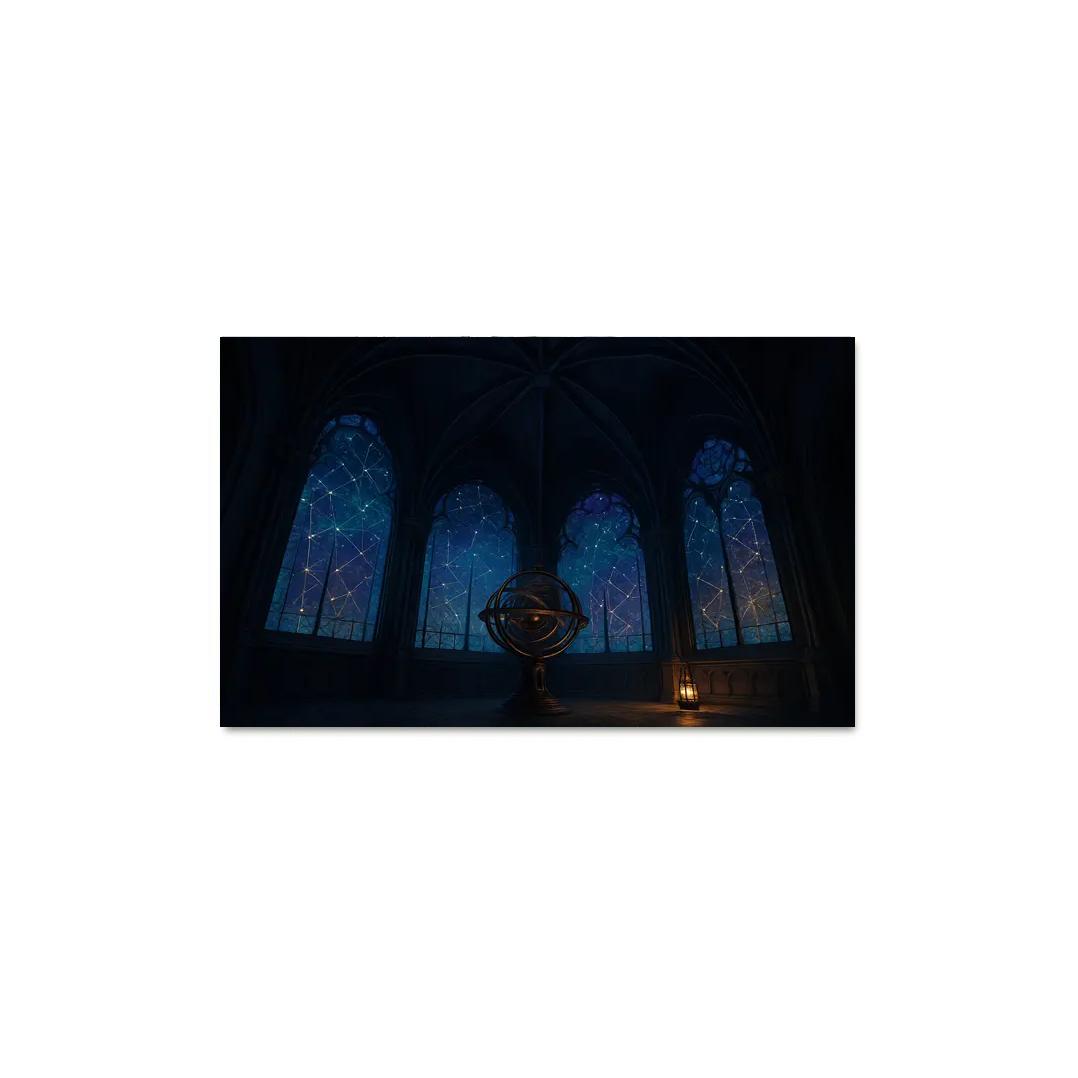 Ribbed Vault Observatory With Stained Glass Star Maps custom paintings frame