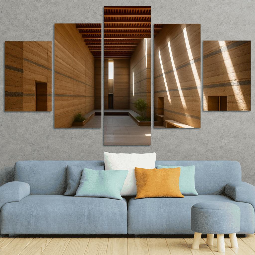 Stratified Rammed Earth Light Cathedral framed paintings