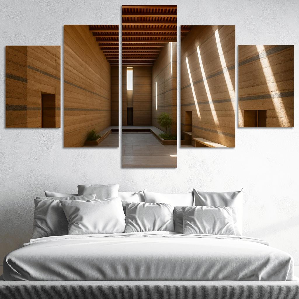 Stratified Rammed Earth Light Cathedral framed paintings