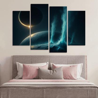 Cryovolcanic Plumes On An Ocean Moon At Eclipse framed paintings