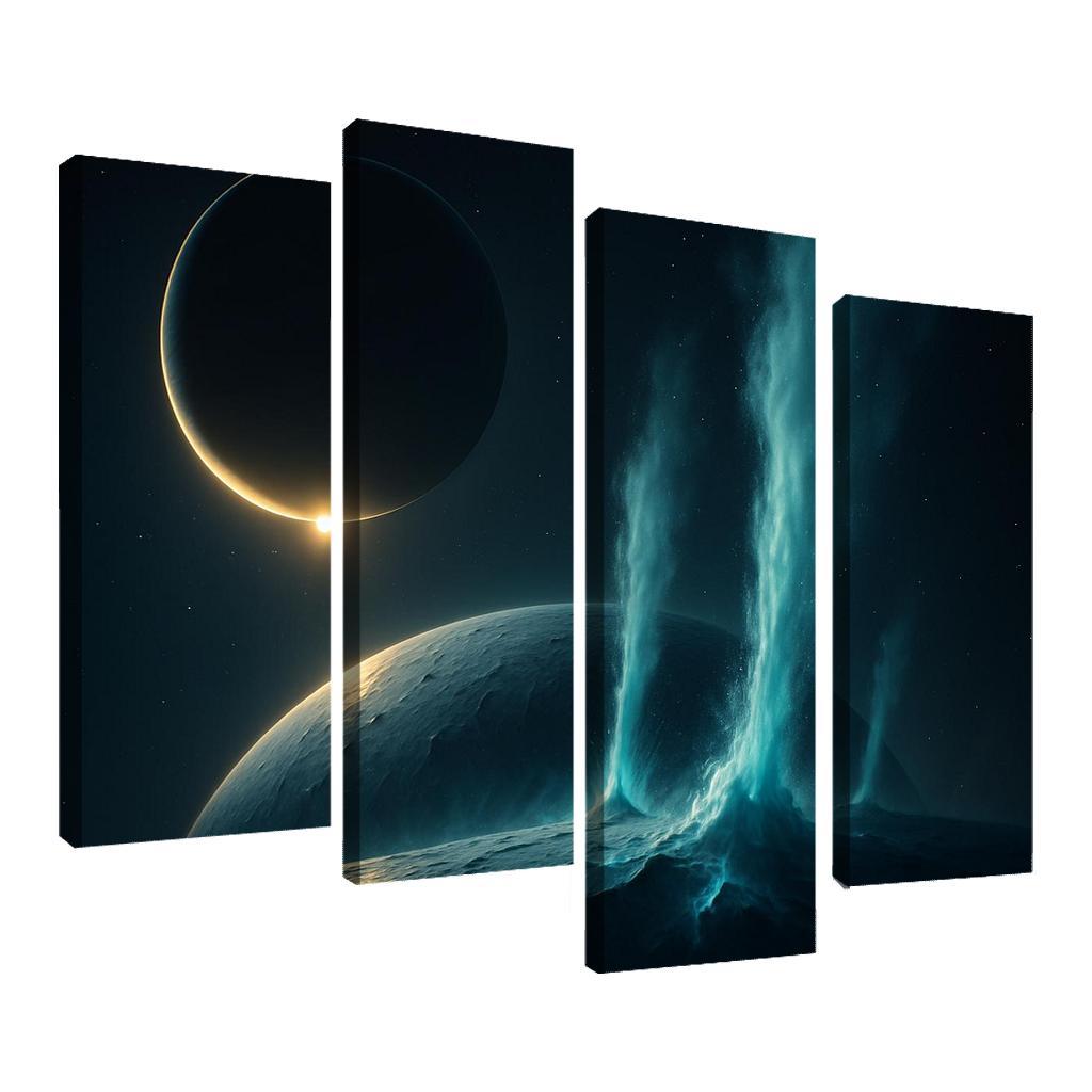 Cryovolcanic Plumes On An Ocean Moon At Eclipse framed paintings