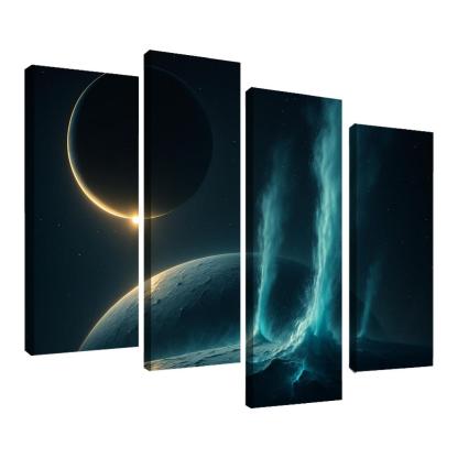 Cryovolcanic Plumes On An Ocean Moon At Eclipse framed paintings