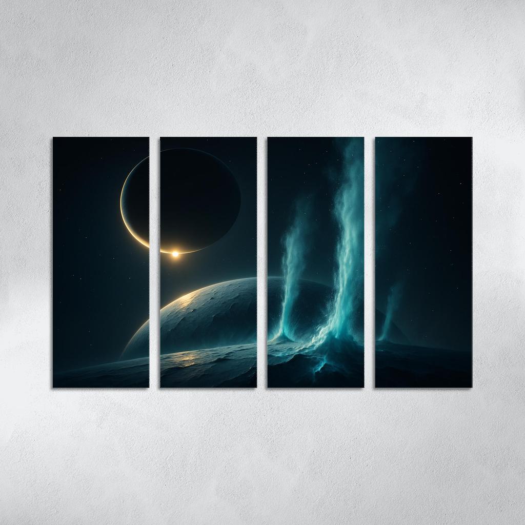 Cryovolcanic Plumes On An Ocean Moon At Eclipse framed paintings