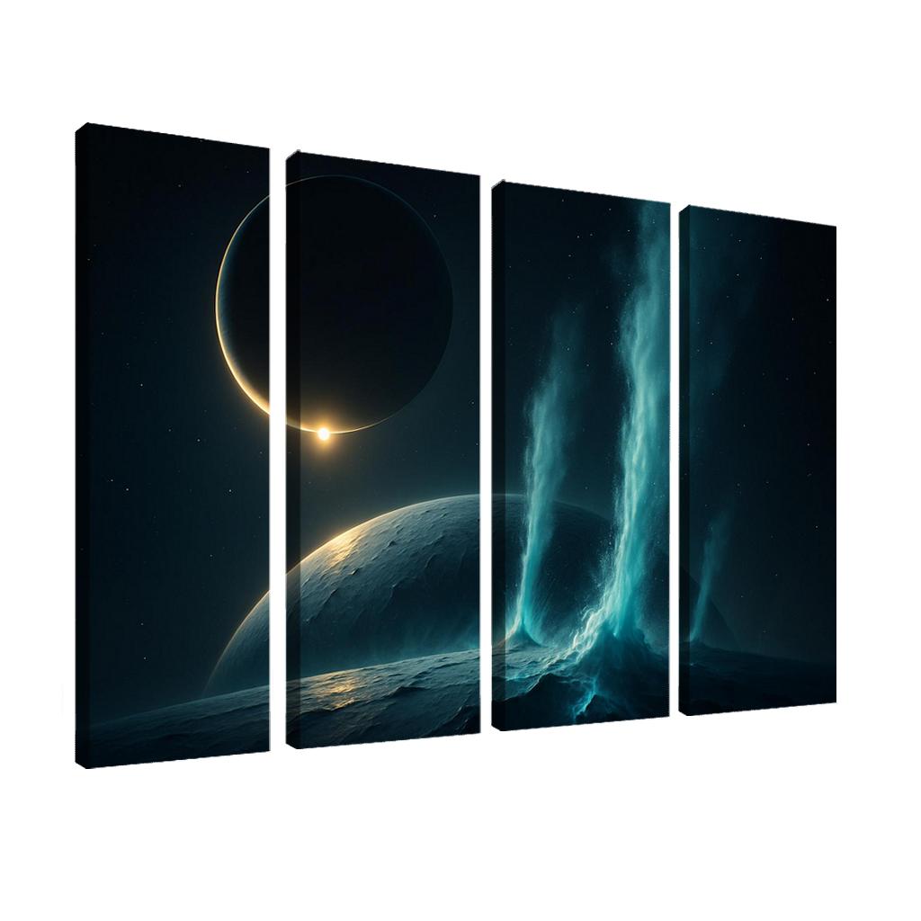 Cryovolcanic Plumes On An Ocean Moon At Eclipse framed paintings