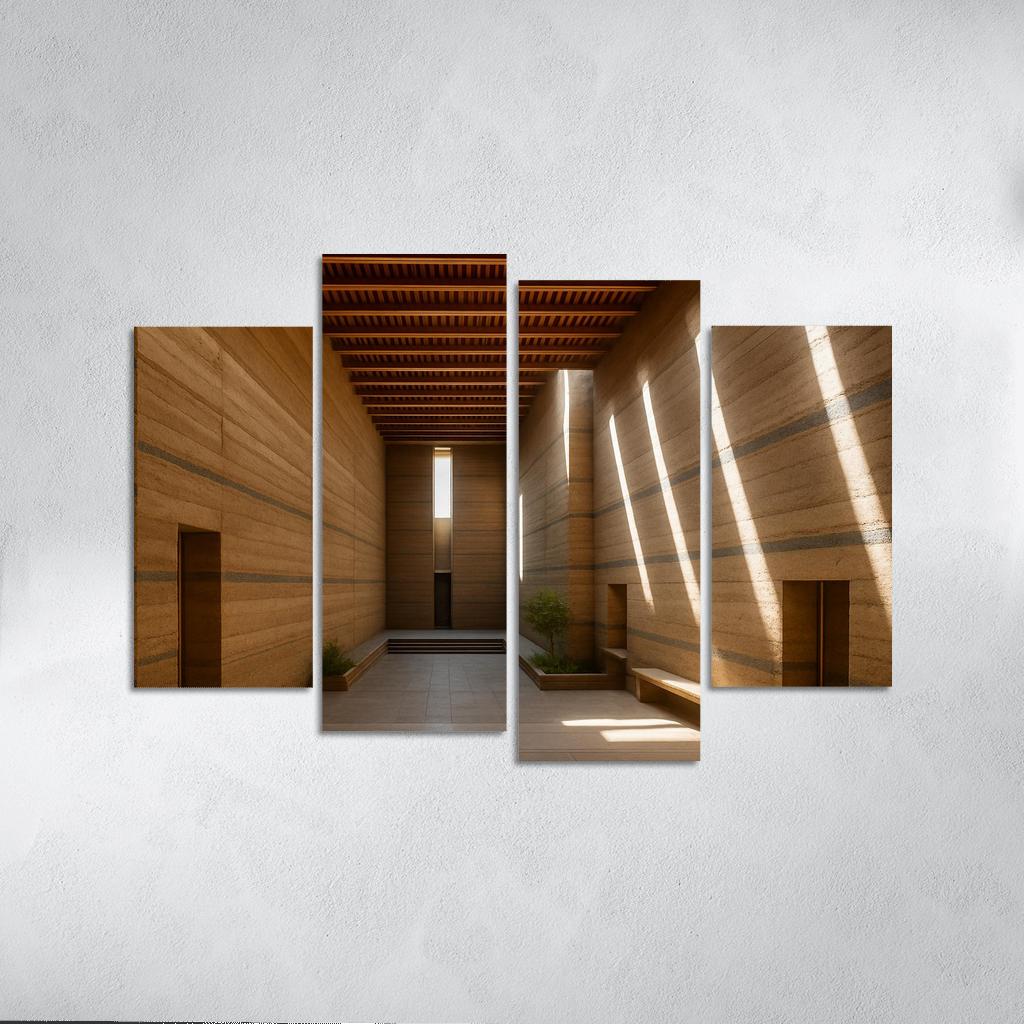 Stratified Rammed Earth Light Cathedral framed paintings