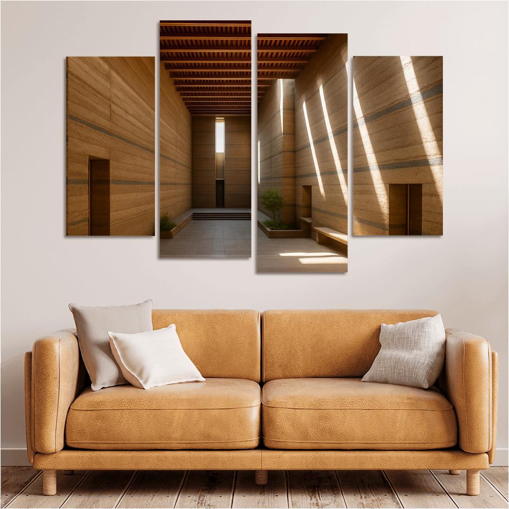 Stratified Rammed Earth Light Cathedral framed paintings