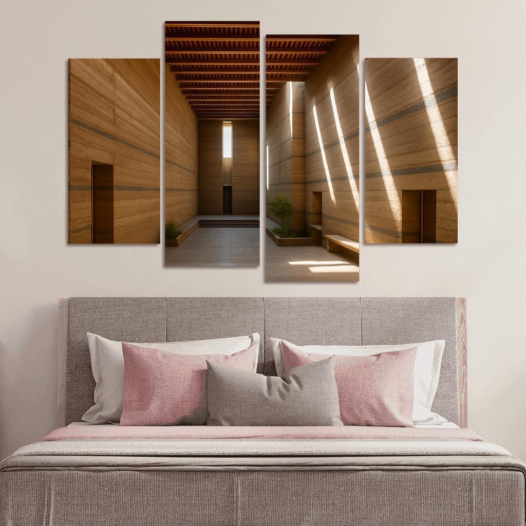 Stratified Rammed Earth Light Cathedral framed paintings