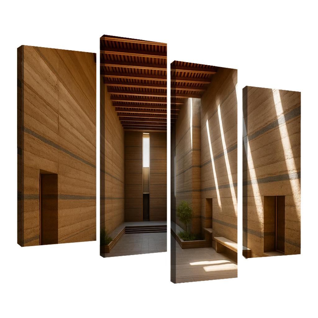 Stratified Rammed Earth Light Cathedral framed paintings