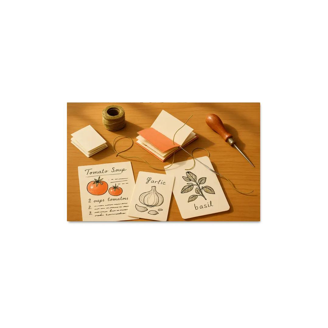 Hand Bound Mini Recipe Zine Crafting wall decor