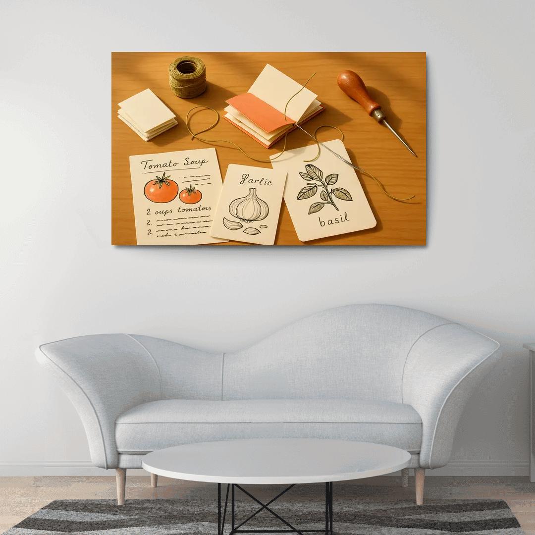 Hand Bound Mini Recipe Zine Crafting wall decor