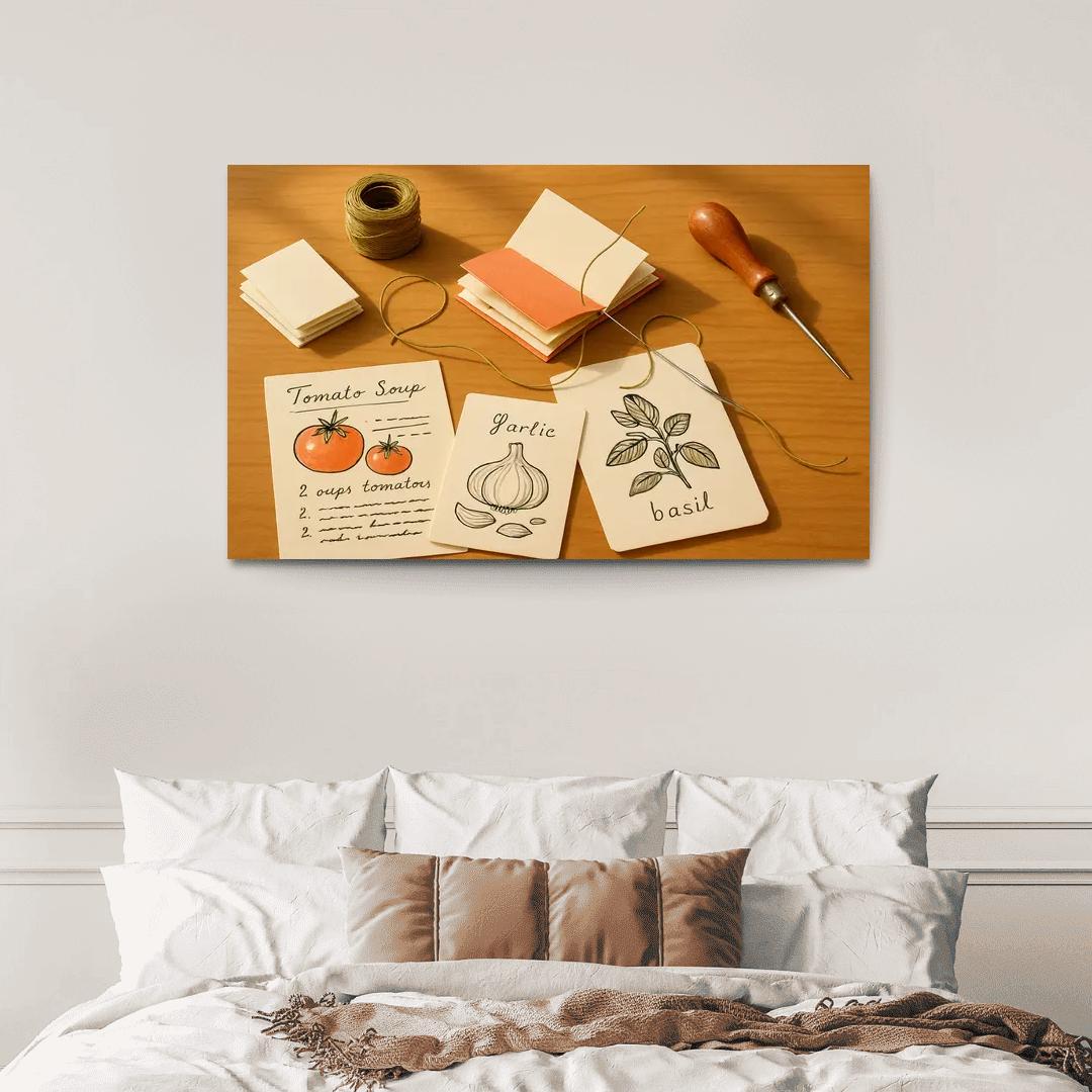 Hand Bound Mini Recipe Zine Crafting wall decor