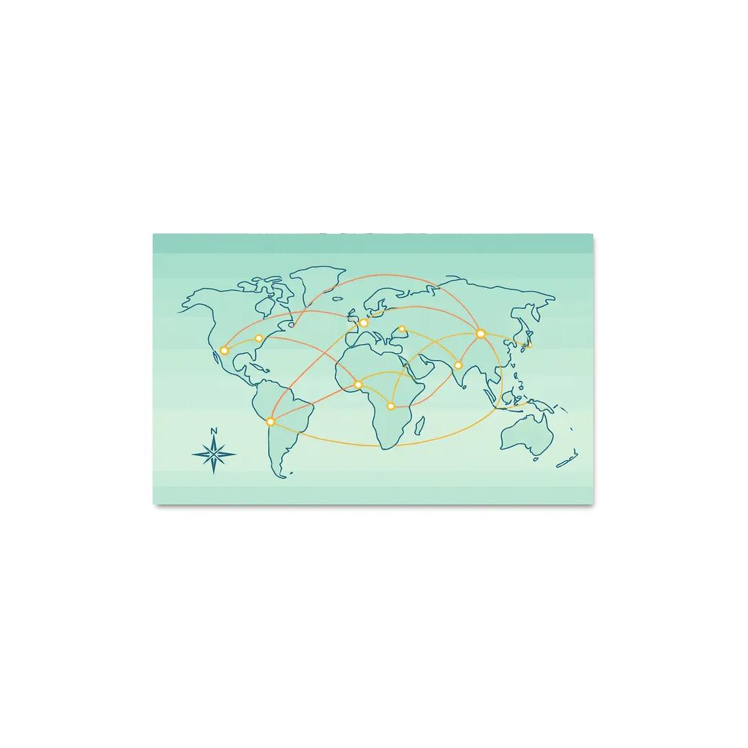 Orbital Currents World Map wall art