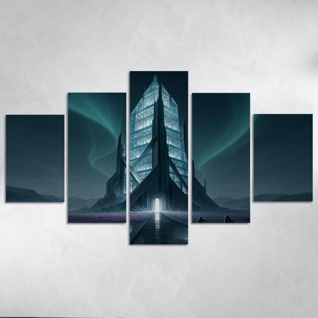 The Cryoglass Archive Spire multi-panel paintings
