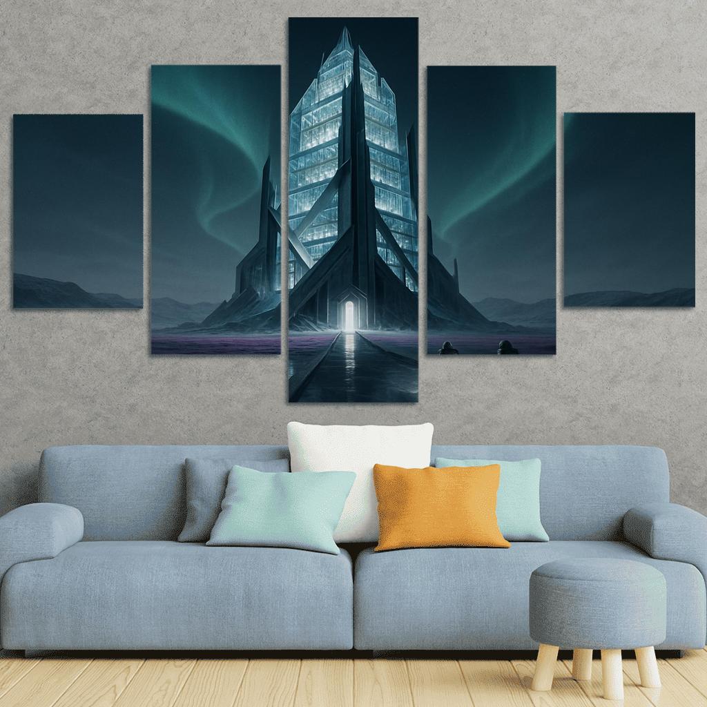 The Cryoglass Archive Spire multi-panel paintings