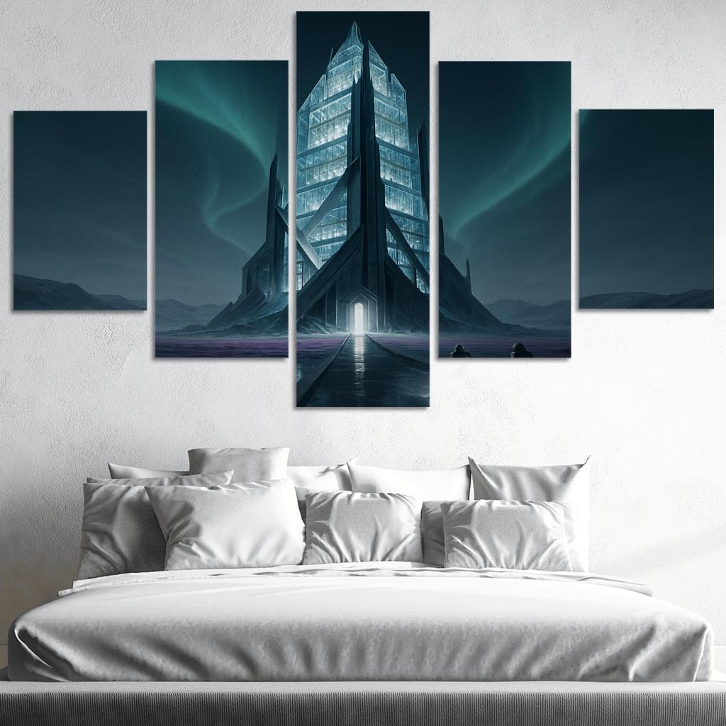 The Cryoglass Archive Spire multi-panel paintings